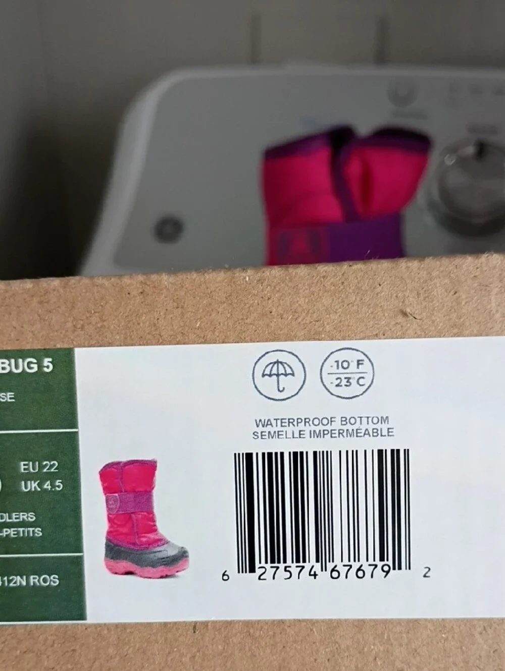 Kamik Kids Pink and Purple Strap Snow Boots